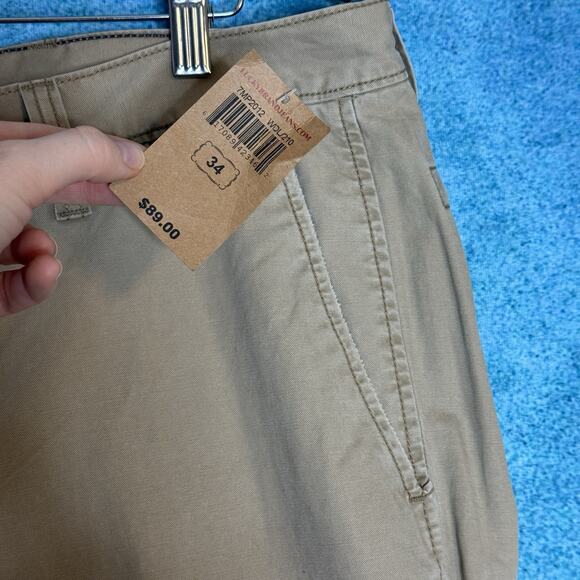 Lucky Brand Men’s Jeans Size 34 Tan Khaki Straight Leg Pants Fits 34x31 - Picture 3 of 16